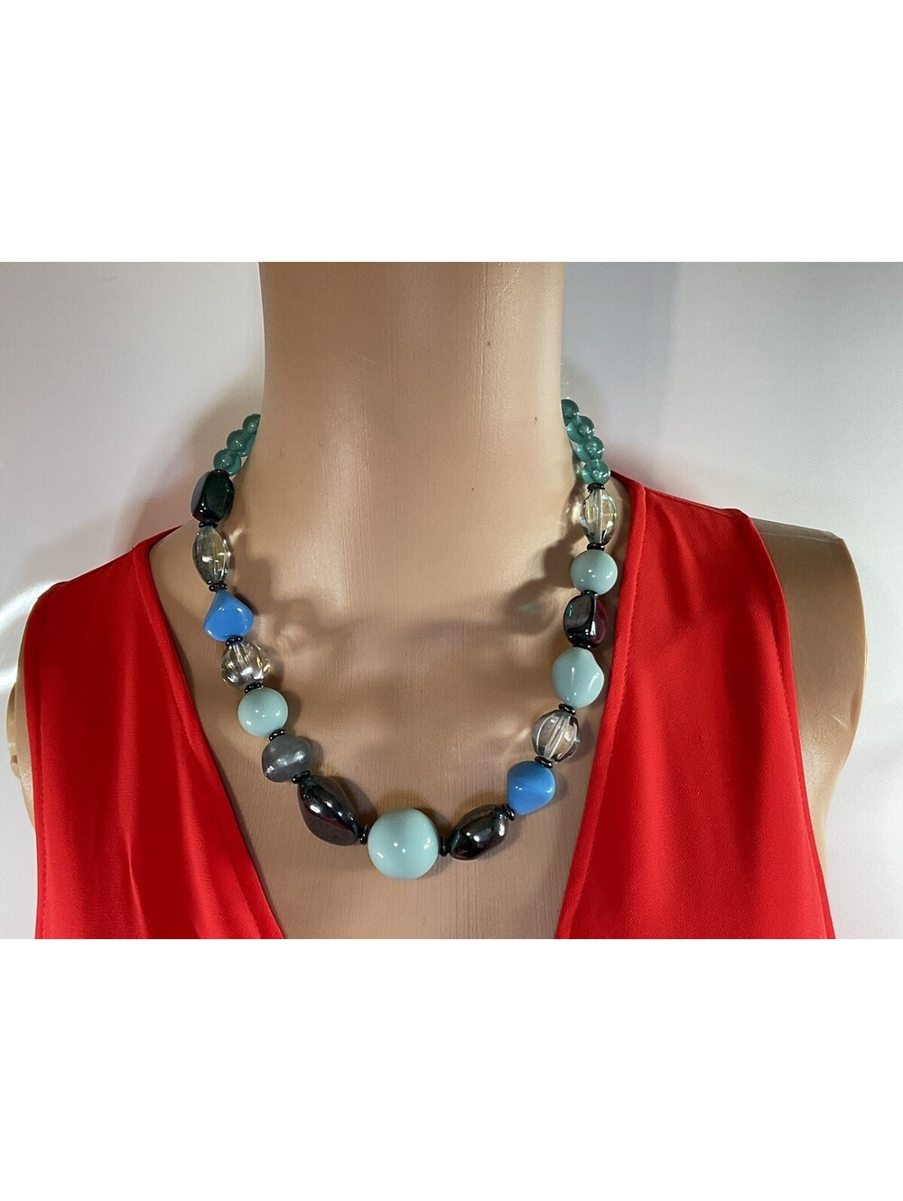 Sabika 2019 Summer Release Blue Beaded Necklace